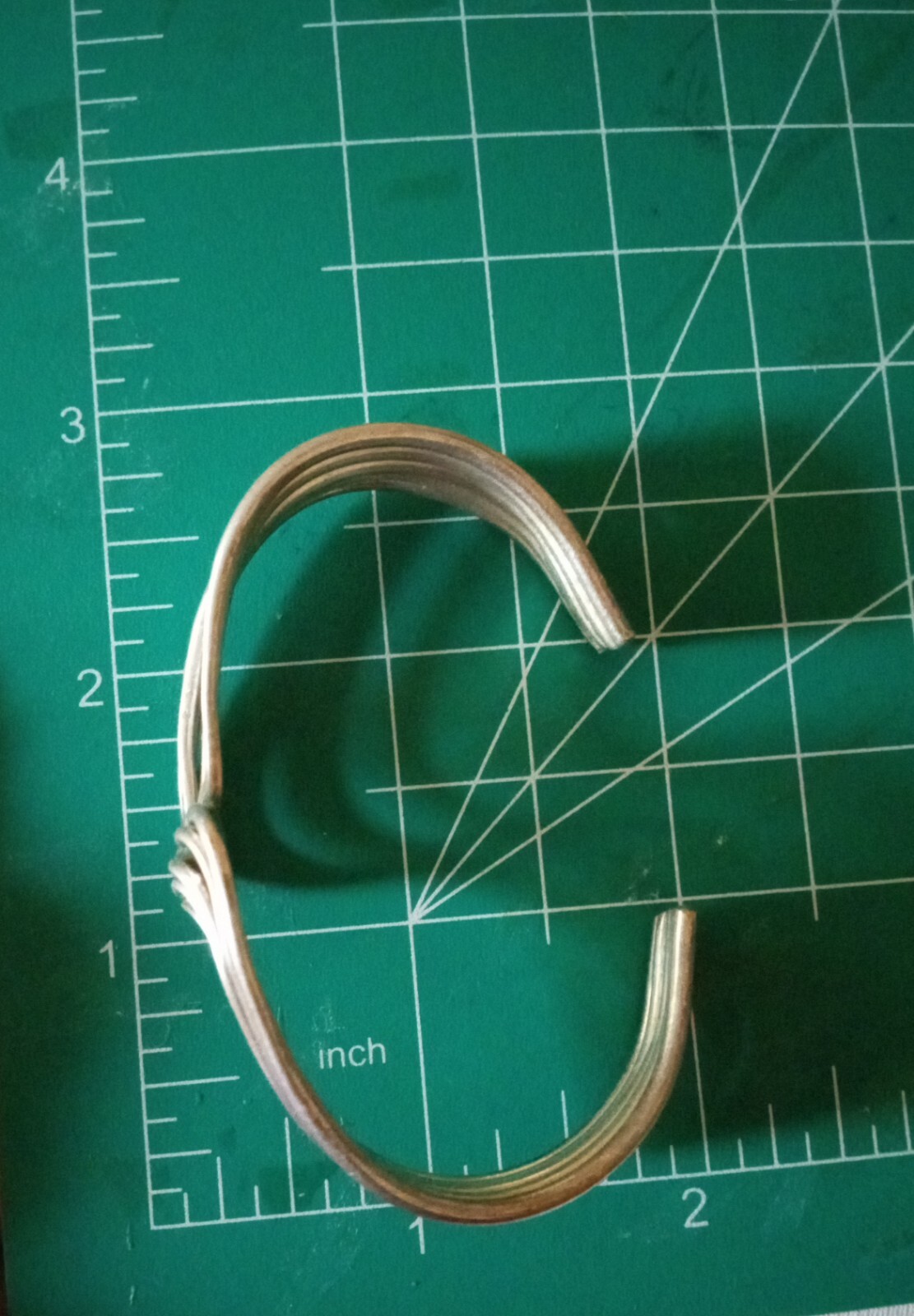 Silvertone Cuff Bracelet 3″ Diameter, Cool Design, Not Stamped. 2″ Opening