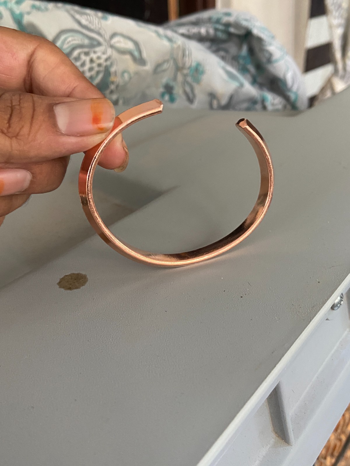 Solid Copper Cuff Bracelet Open Bangle Adjustable Handmade Unisex Wrist Band