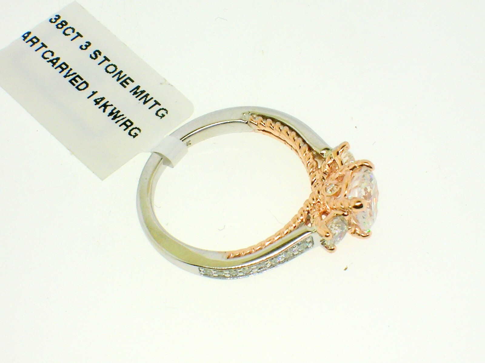 ART CARVED 14K WHITE/ROSE MOUNTING 0.38 CTW DIAMONDS – SIZE 5.5US – RETAIL$2,155