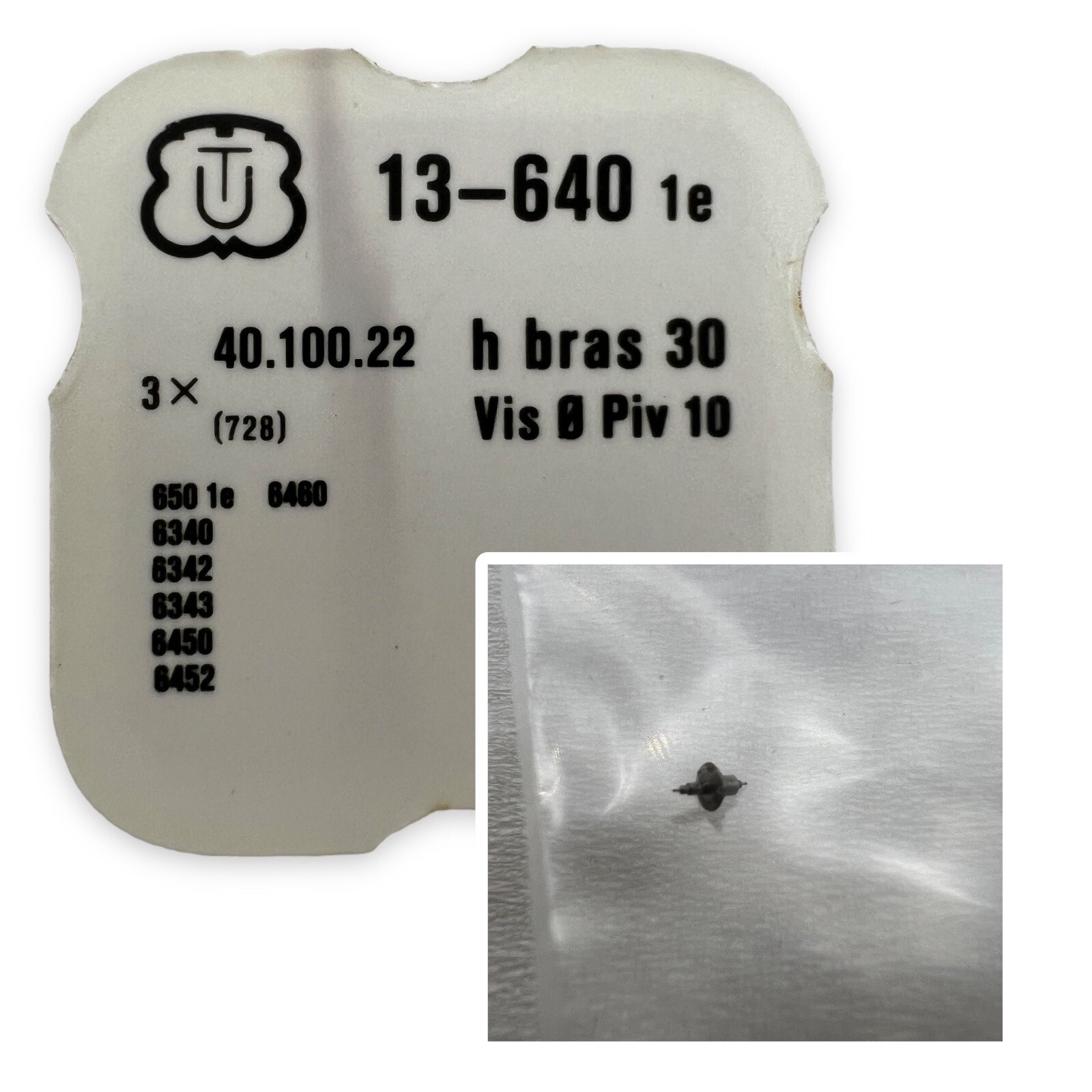 Unitas UT 640 1e BALANCE STAFF x 1 Watch Material Part EBAUCHES No. 728