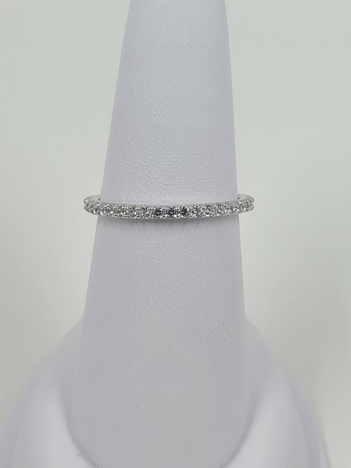 Sterling Silver Micropave Eternity Band- White