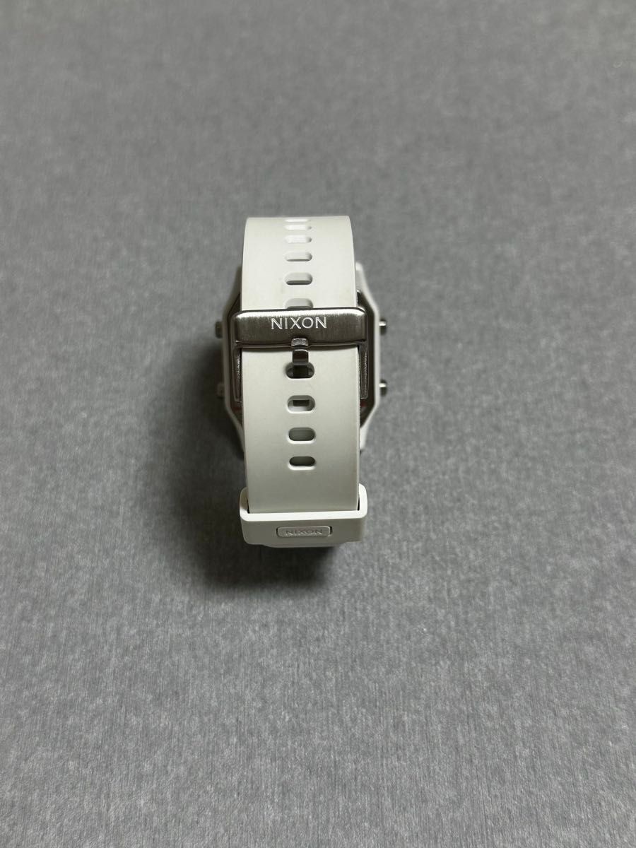 NIXON Staple Digital Watch White LCD Dual Time Alarm 100m 38mm Box Included