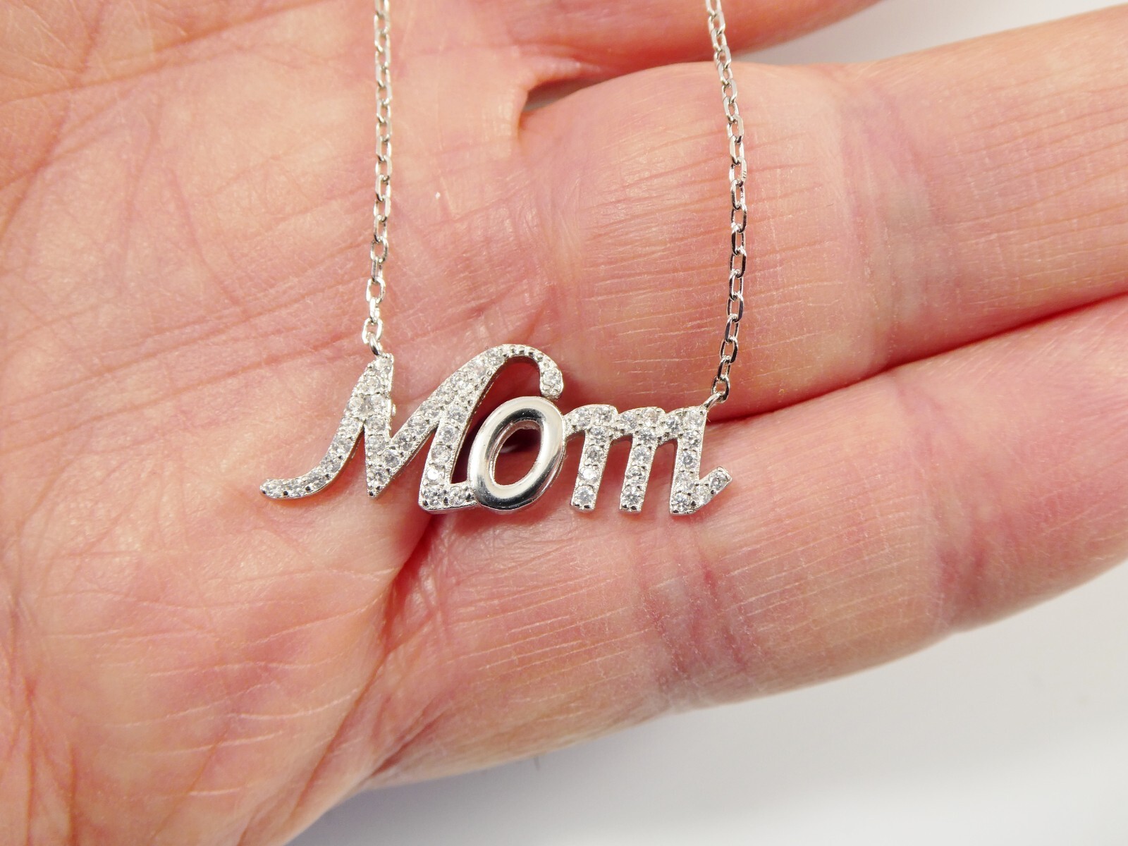 16 INCH PLUS 2 INCH EXTENTION MOM NECKLACE REAL 925 STERLING SILVER