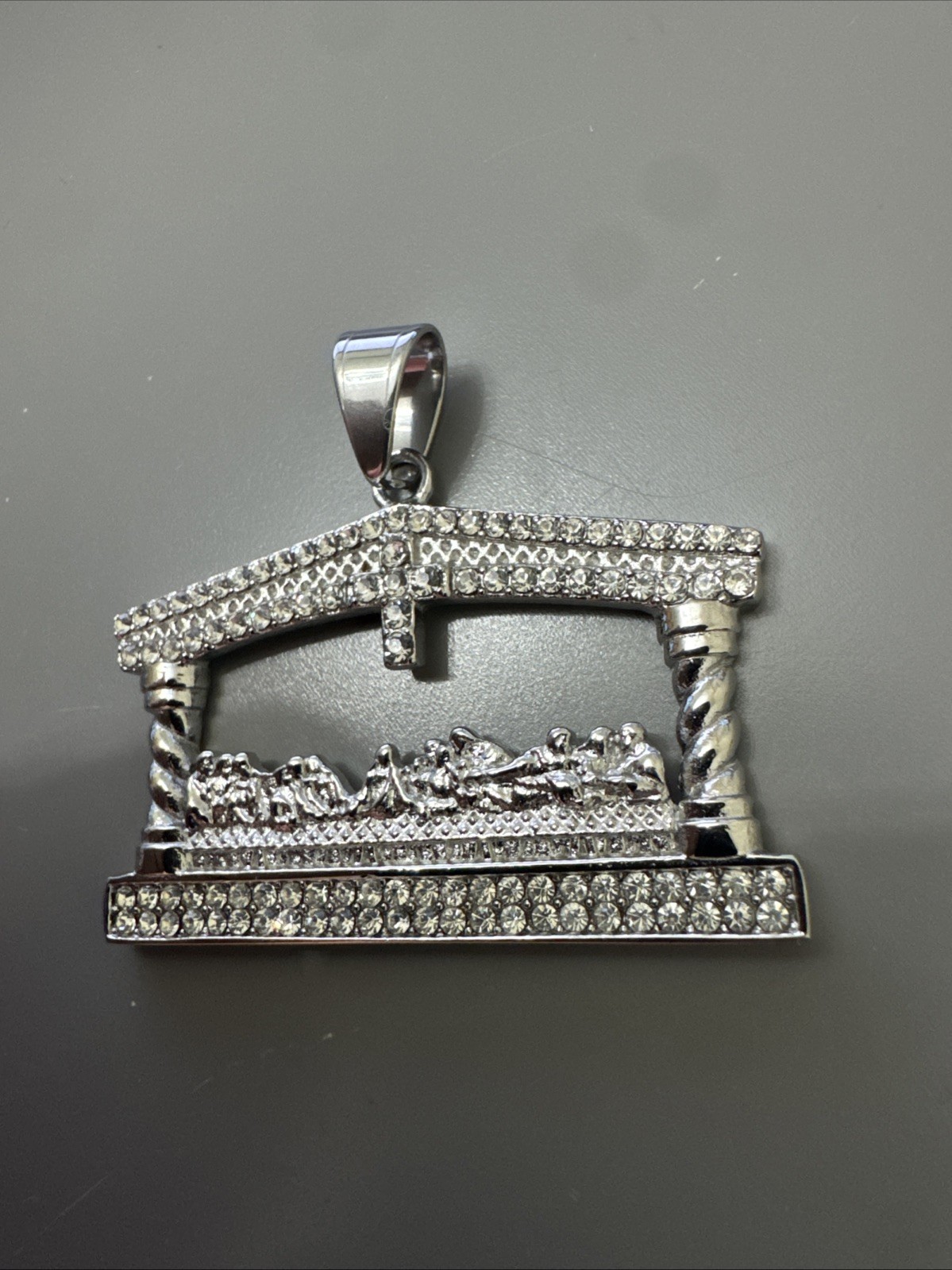 The Last Supper Jesus Christ Silver Tone Pendant 24 Inch Necklace Catholic Faith