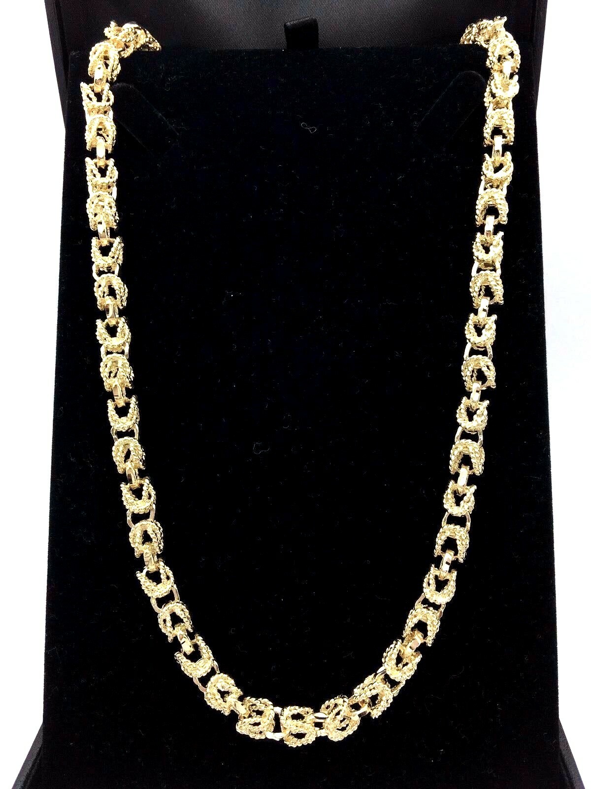 10k Yellow Gold Solid Turkish Link Chain Necklace 24″ 7mm 74 grams