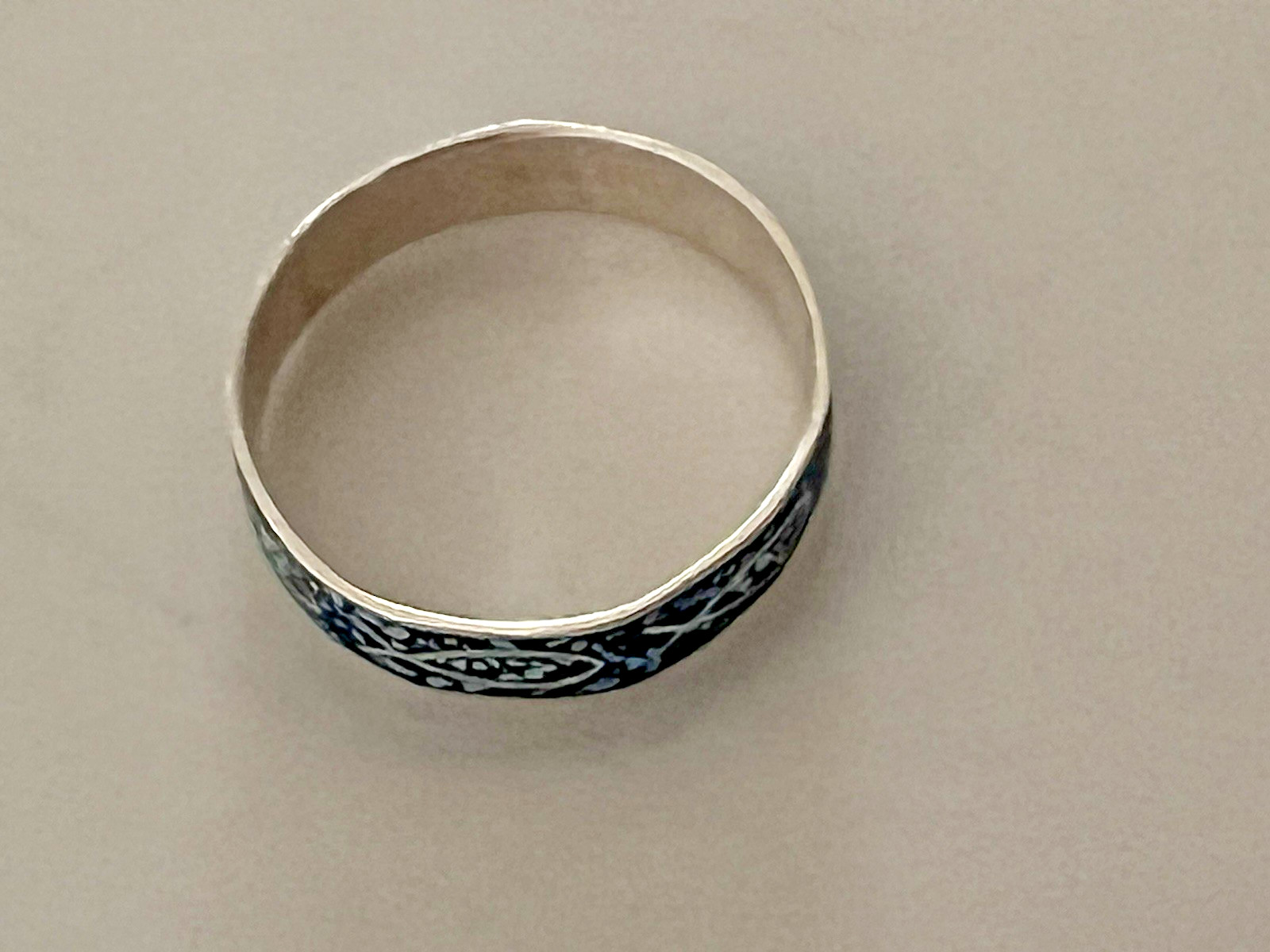 Vintage Antique Solid 14k Gold 585 Stamp Enamel Fish Figure Blue Ring Size 6.75
