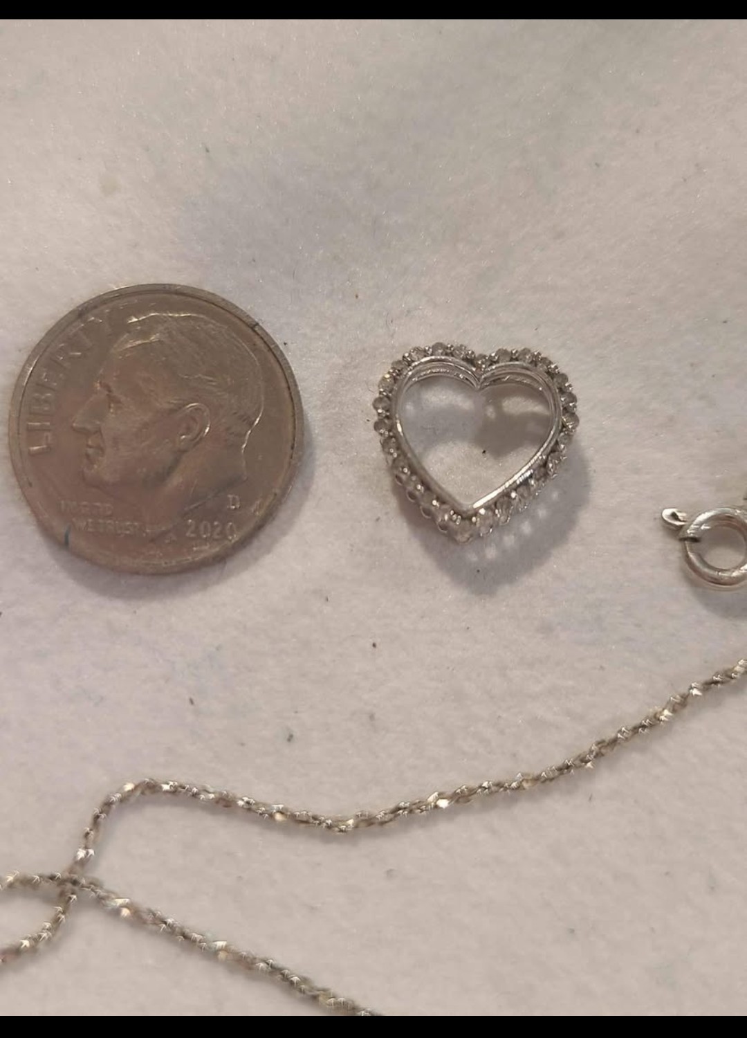 10k Diamond Heart Pendant & 925 Chain