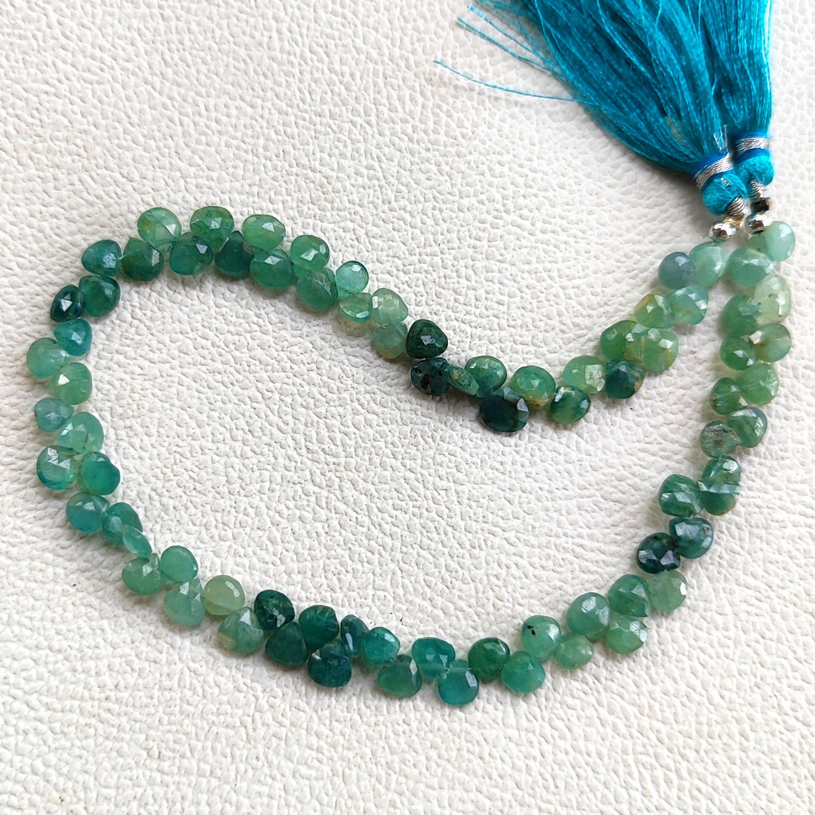 Rare Grandidierite Faceted Heart Beads 5mm Size Madagascar Gemstone 10″ Strand