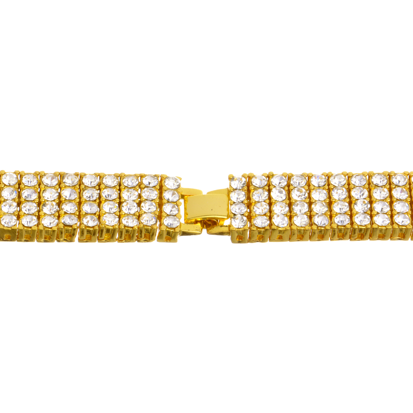 Men’s Fashion Iced 4 mm 4 Layer Round Stone RH Tennis Chain Necklace 30″