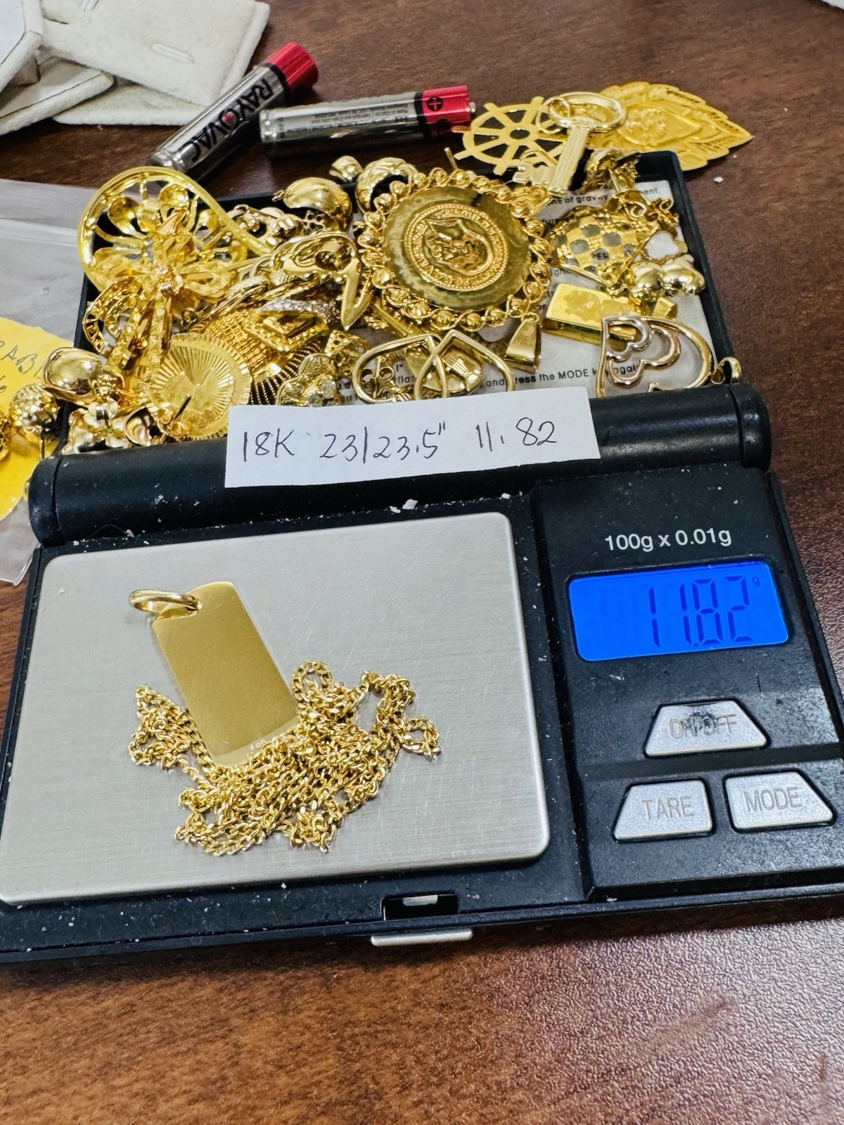 Rare Solid 18K 750 Gold Mens Woman’s Bar Necklace 24”/23.5” Long 11.82g 2.2mm
