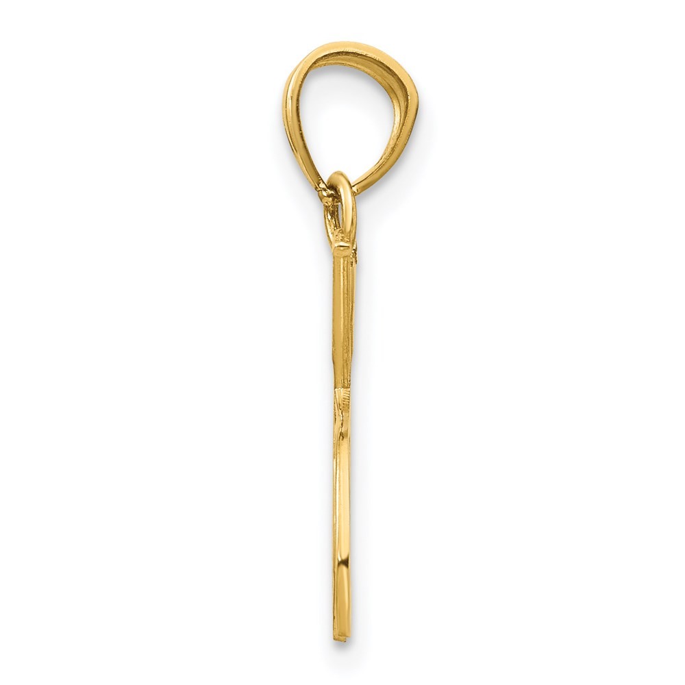 14k Yellow Gold Double Tennis Racquet Charm Pendant L-0.91 Inch, W-0.48 Inch