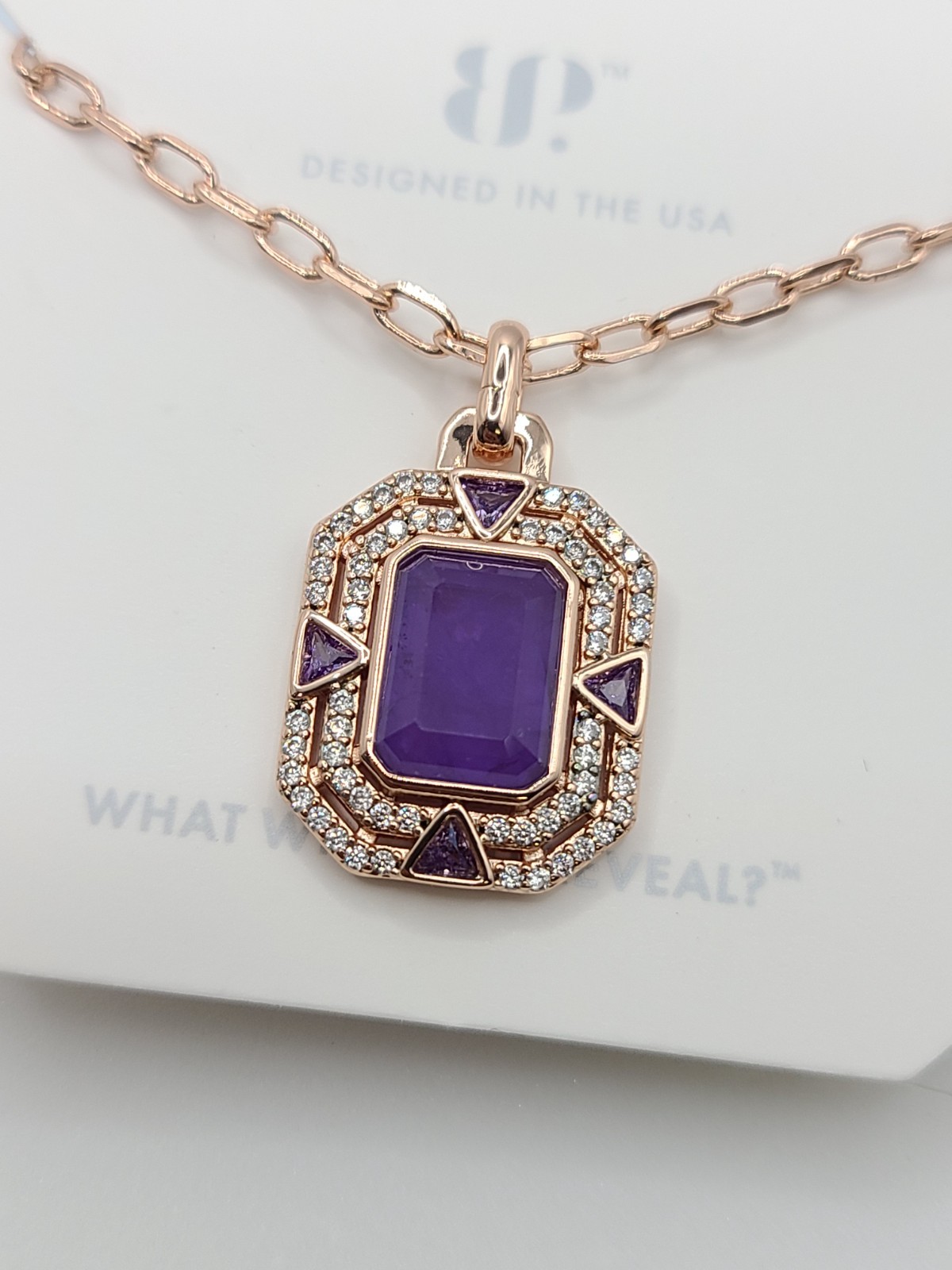 Bomb Party Necklace “Dreamt In Windchimes” Lavender Amethyst + Quartz Rose Gold