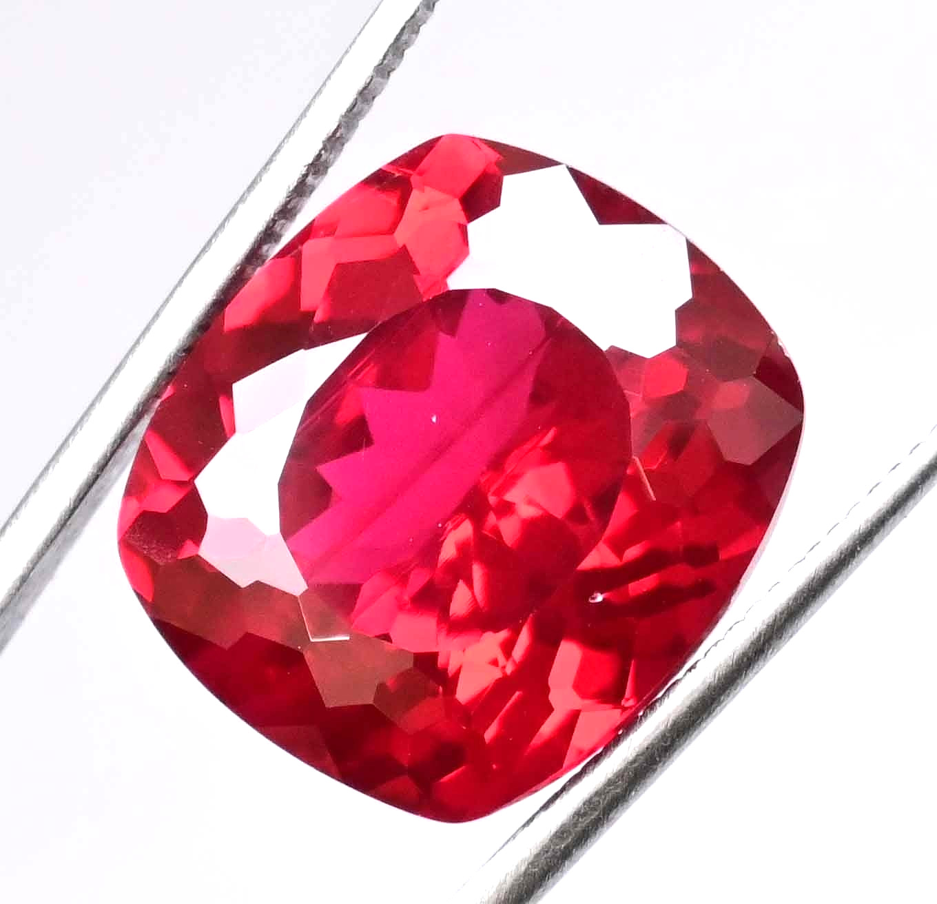 Flawless Natural Mozambique Blood Red Ruby 22.65 Ct Cushion Certified Gemstone