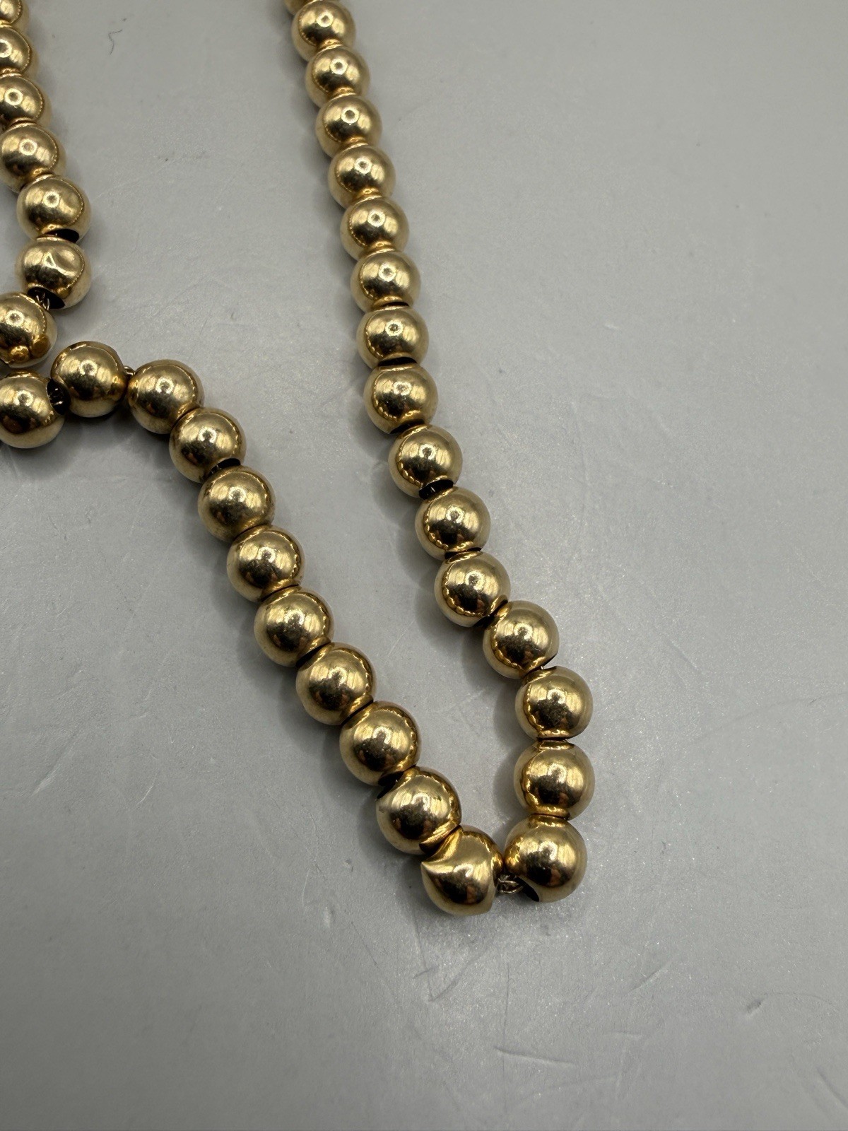 VTG 14k Yellow Gold Ball Bead Chain Bracelet 4mm 7.25” 3.3g Fine Estate