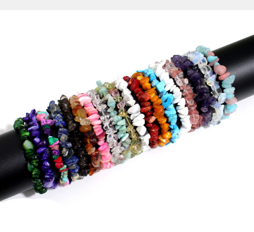 Natural Gemstone 5-8mm Chip Beads Stretchy Bracelet Reiki Chakra Fashion Jewelry