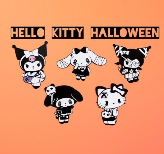 5pc Sanrio Gothic Pins Miniso Hello Kitty Kuromi Cinnamoroll My Melody