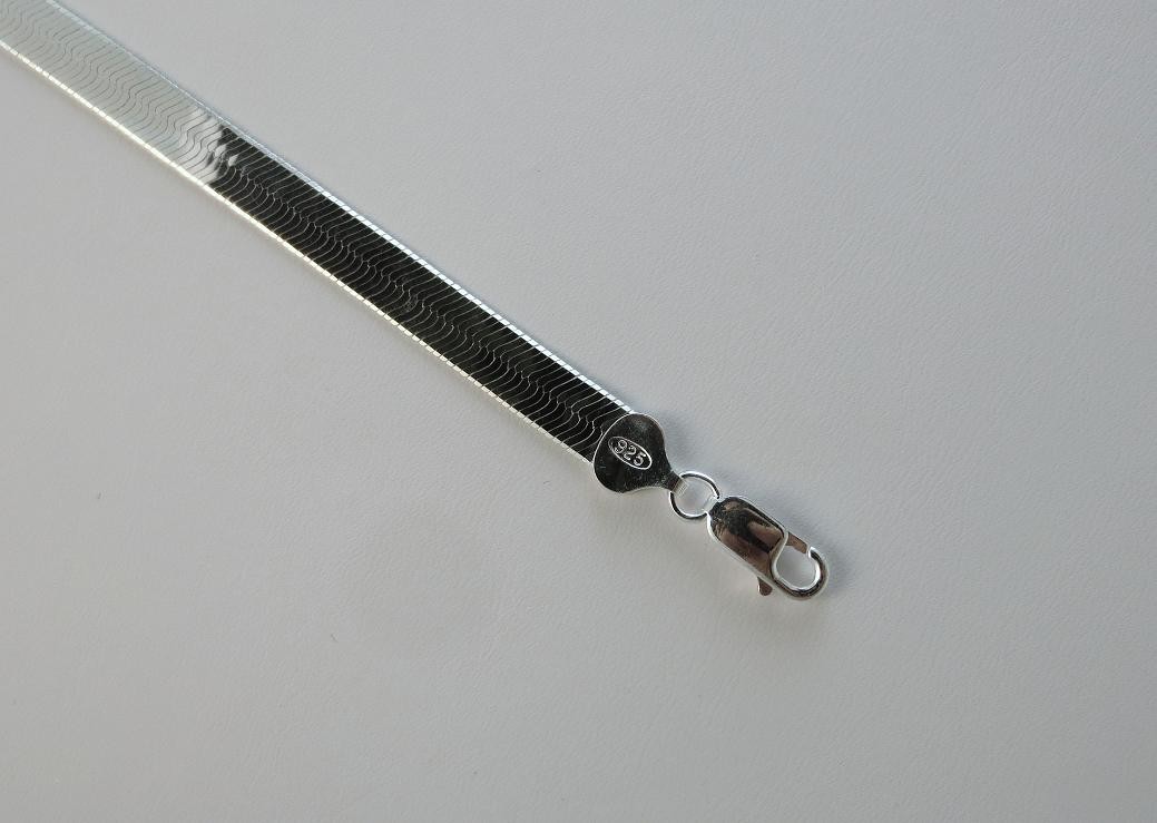 7mm Sterling Silver Herringbone Necklace 925 Italian 7,8,9,16,18,20,22,24,30inch