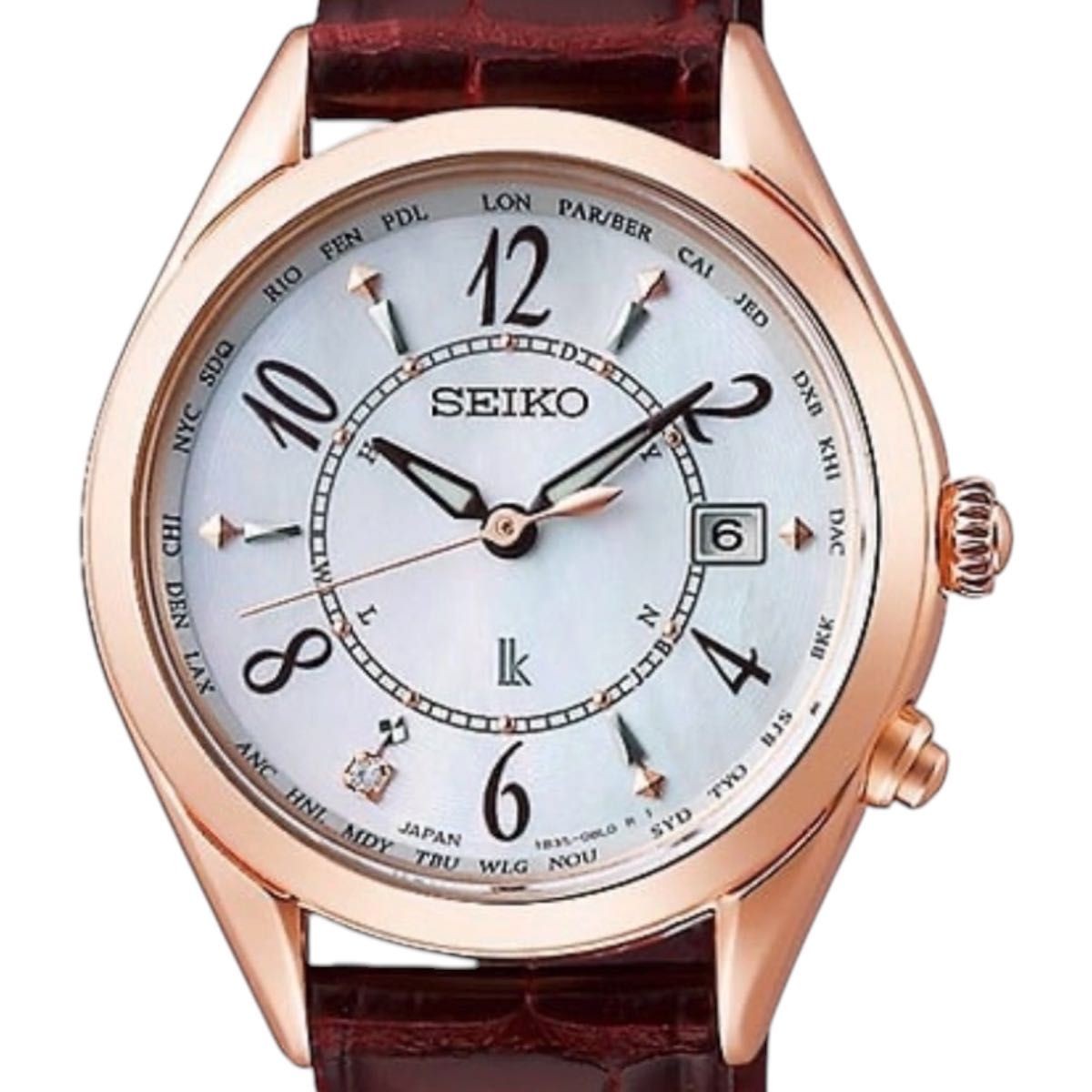 New SEIKO LUKIA SSQV078 Lady Collection Solar Radio 1P Diamond Shell Dial