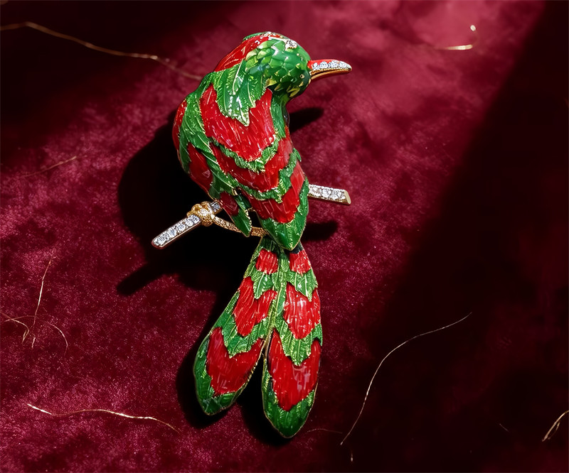 Enamel Colored Happy Bird Brooch, Enamel Colored Animal Brooch 7CMx4.8CM