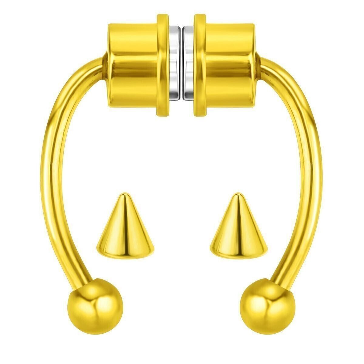 Magnetic Non-Piercing Fake Nose Rings Septum Segment Helix Club Clickers Punk US