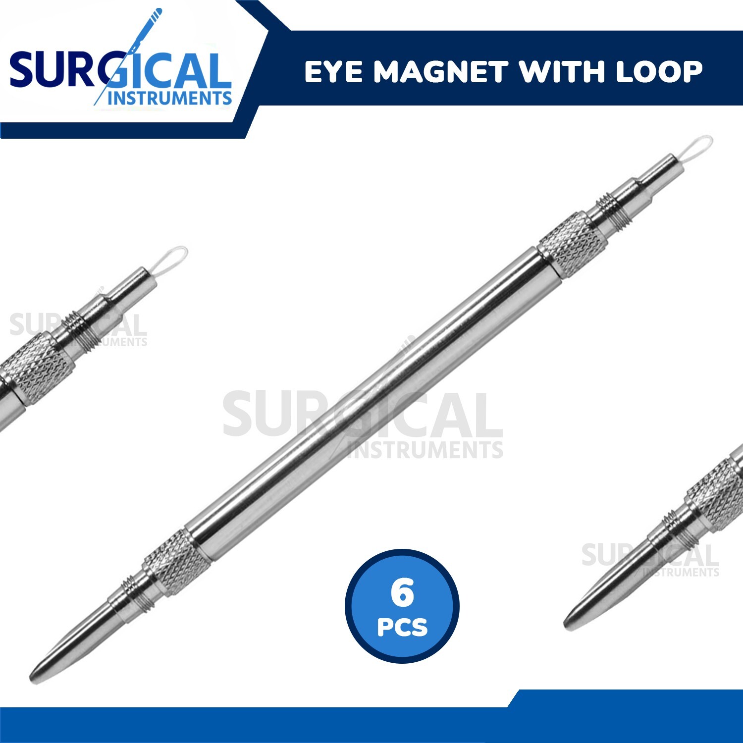 6 Pieces Eye Magnet With Loop Stainless Steel German Grade