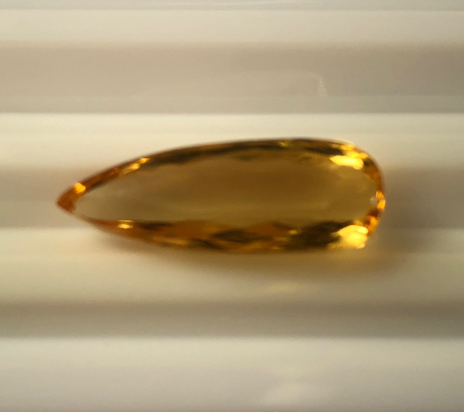 Imperial Topaz 7.43 Ct Clarity IF Pear Cut Natural Golden Brazil I051