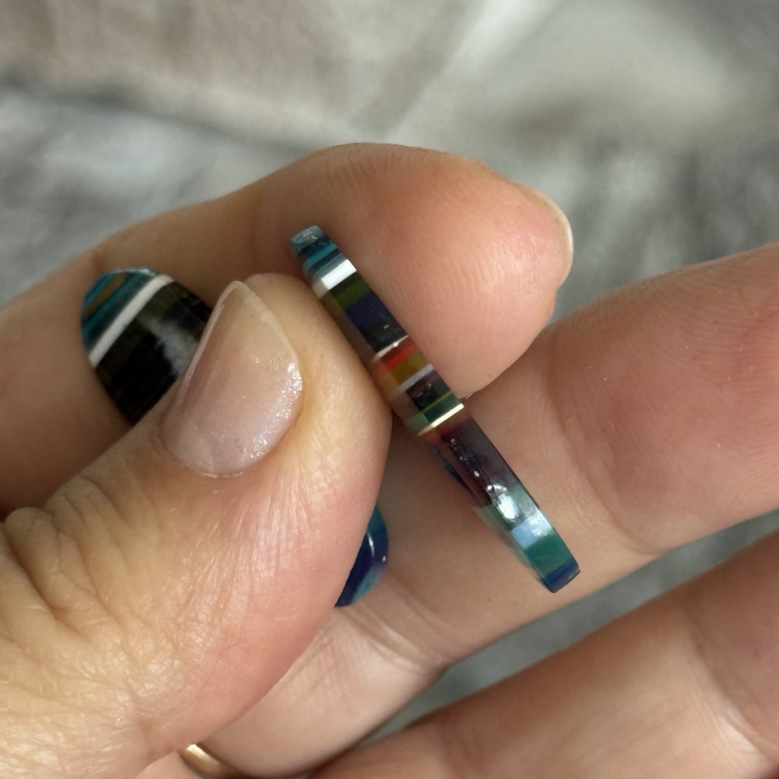 28.7×10.8×3.2mm Colorful Pair Smooth Oval California Surfite Cabochon 4 Earrings