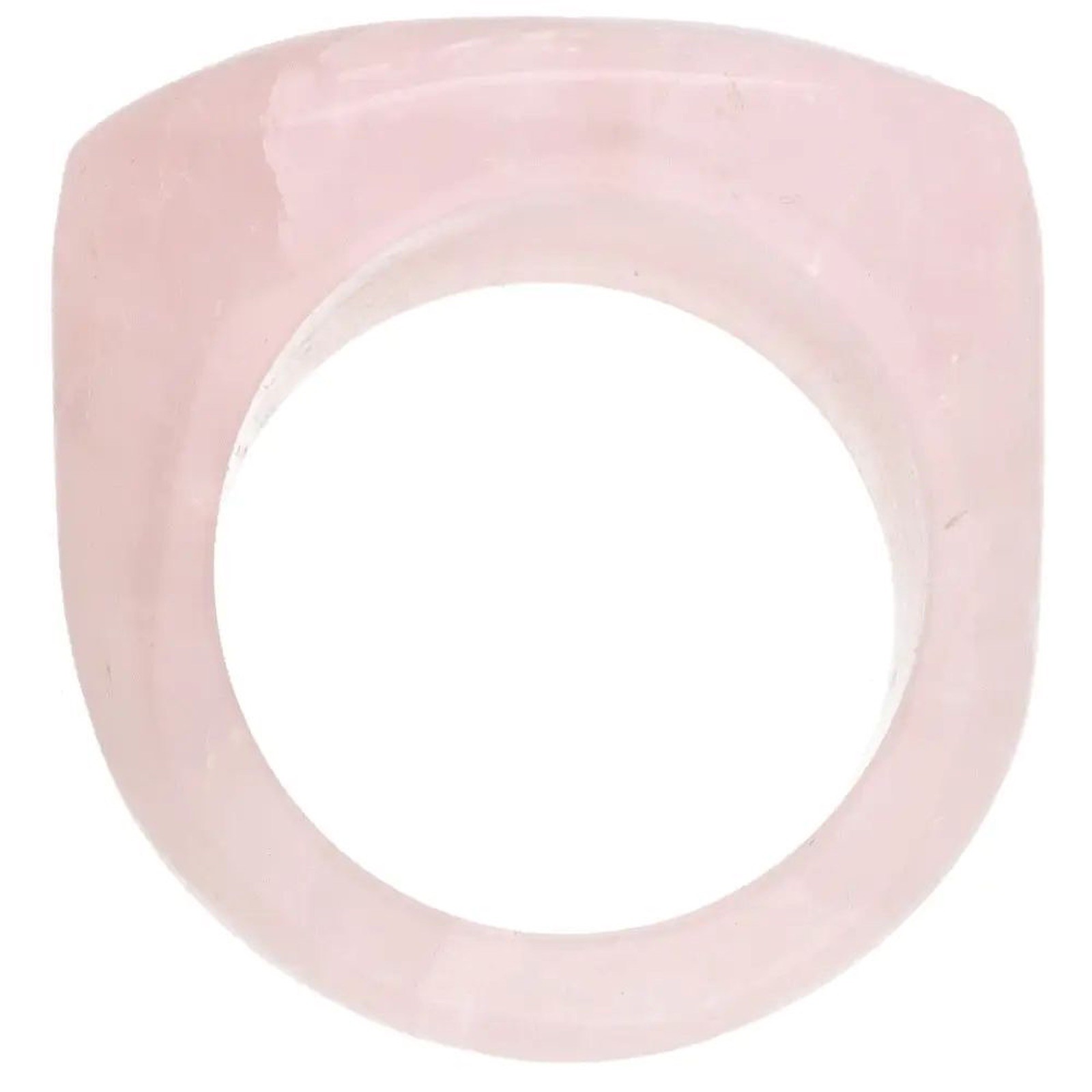 Rose Quartz Ring Ladies Natural Stone Solid Polished Statement Jewellery Pink