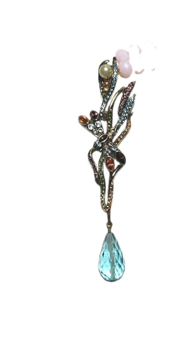 Heidi Daus Dragonfly Pendant Necklace Pink Beads Wedding Travel Luck Passion