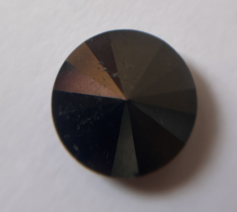 13CT Natural Black Diamond: Round Brilliant Cut Rare Diamond (14.02×9.05mm)