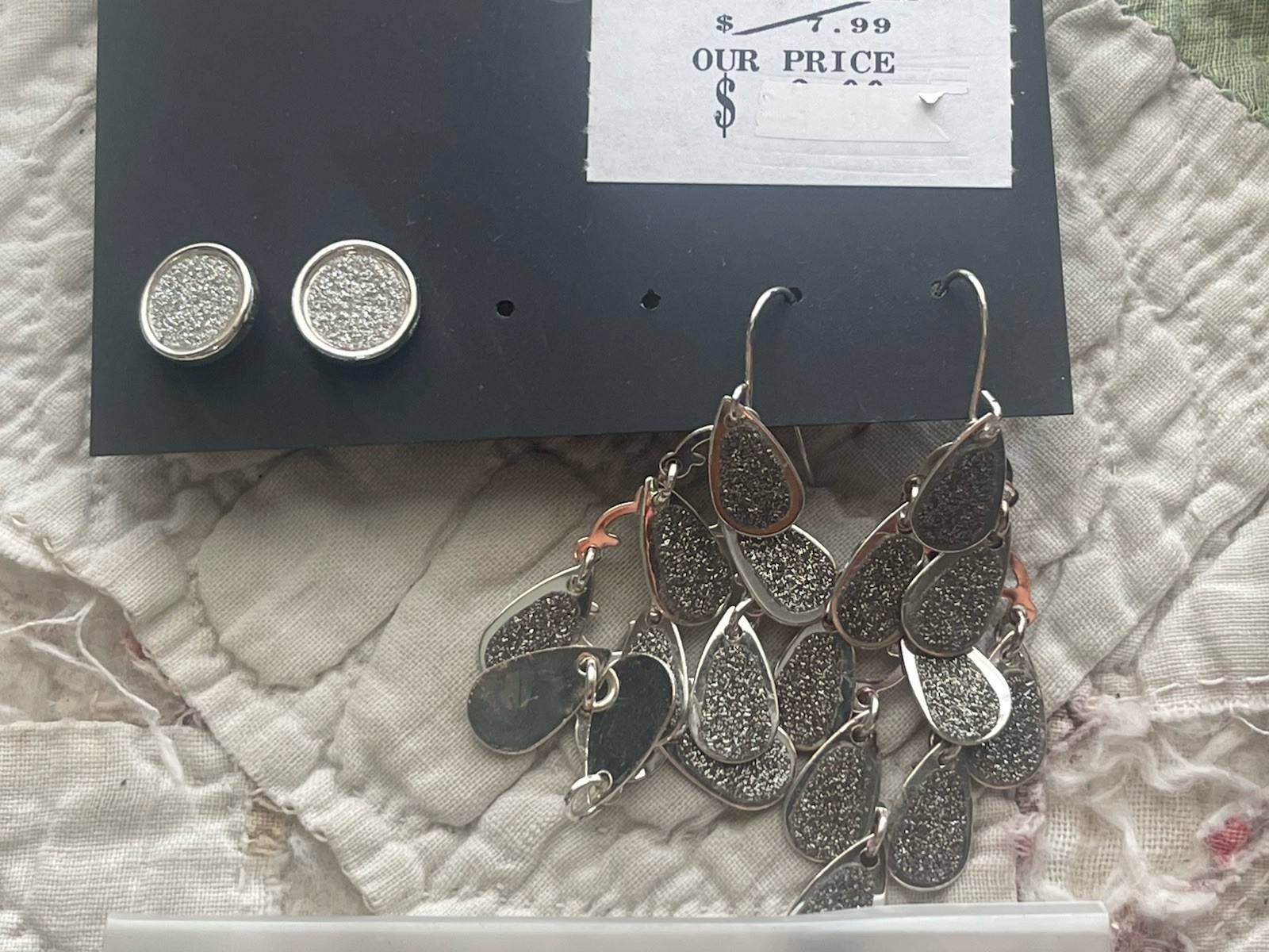 EARRINGS LOT DANGLE DROP HOOP STUD