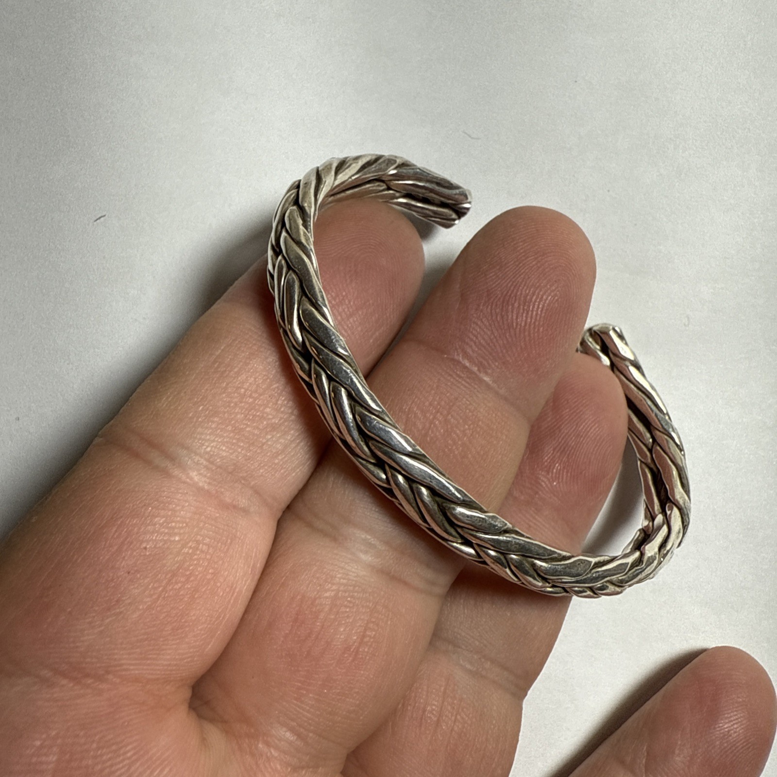 Cuff Bracelet Women’s Sterling Mexican One Ounce 7mm 6 1/4” Circumference Inside