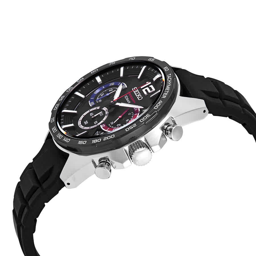 Seiko Essentials Chronograph Quartz Black Dial Men’s Watch SSB347