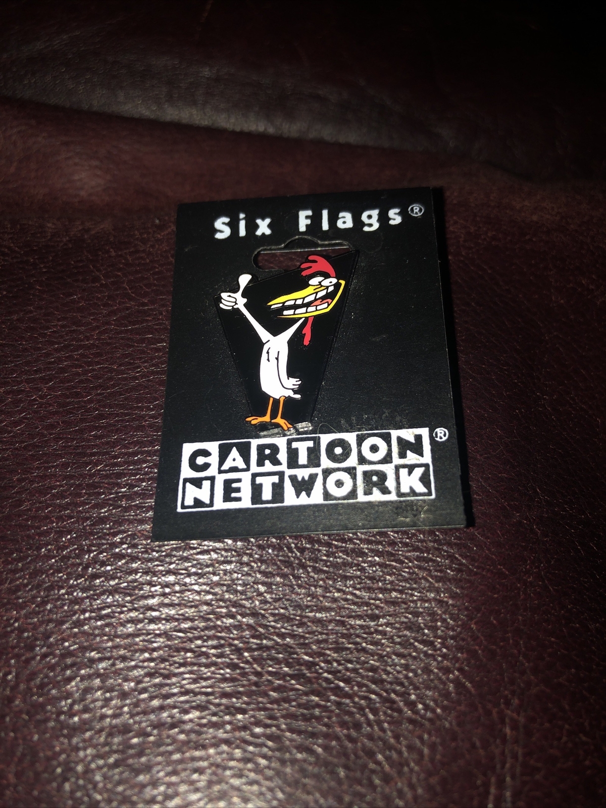 Rare Cow & Chicken Cartoon Network Enamel Metal Pin Six Flags Great America Pins