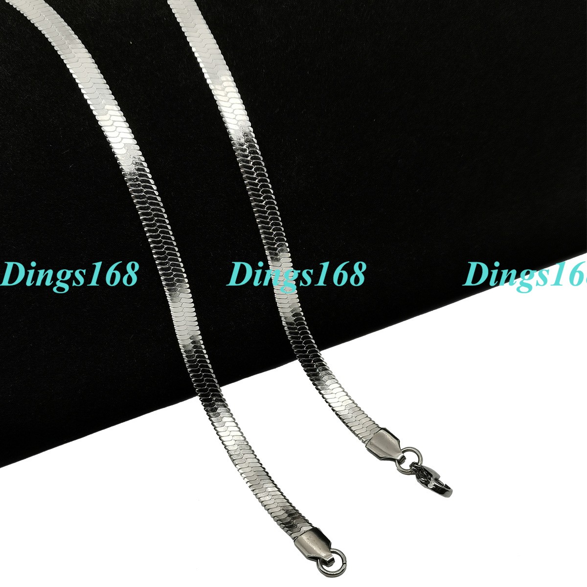 18K White Gold Filled TARNISH-FREE 20inch 5 mm Wide Herringbone Chain Necklace