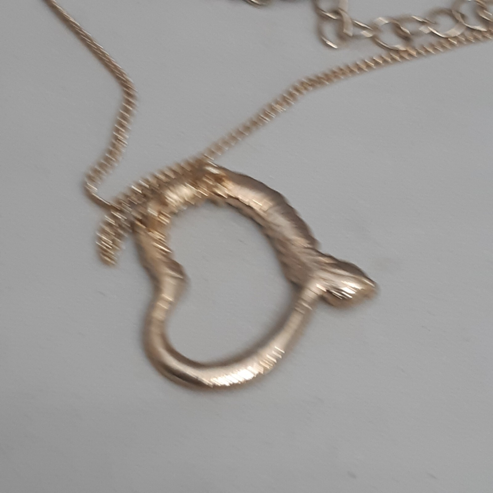 Gold Tone Necklace with Heart Pendant and Sparkly Crystals Rhinestones 36 cm