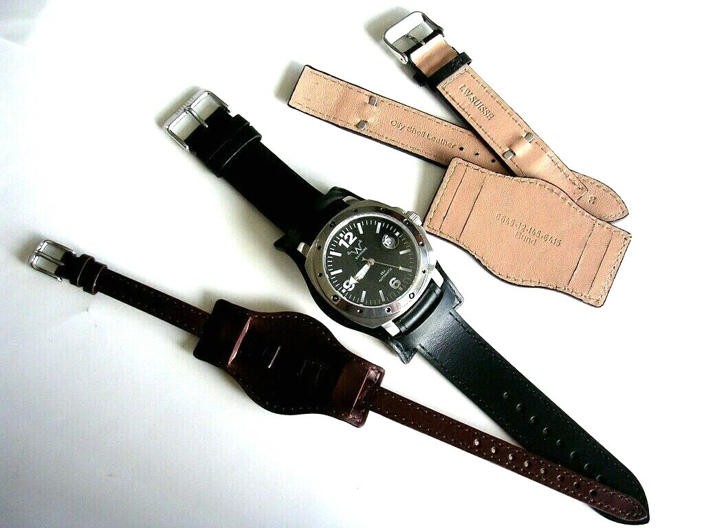 Bund Open End Leather watchband Military strap IW SUISSE 10 12 14 16 18 19 20 22