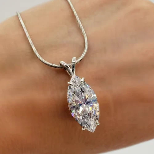 2.00 Ct Certified Marquise Diamond Pendant-Great Luster Shine ! No Tariff.