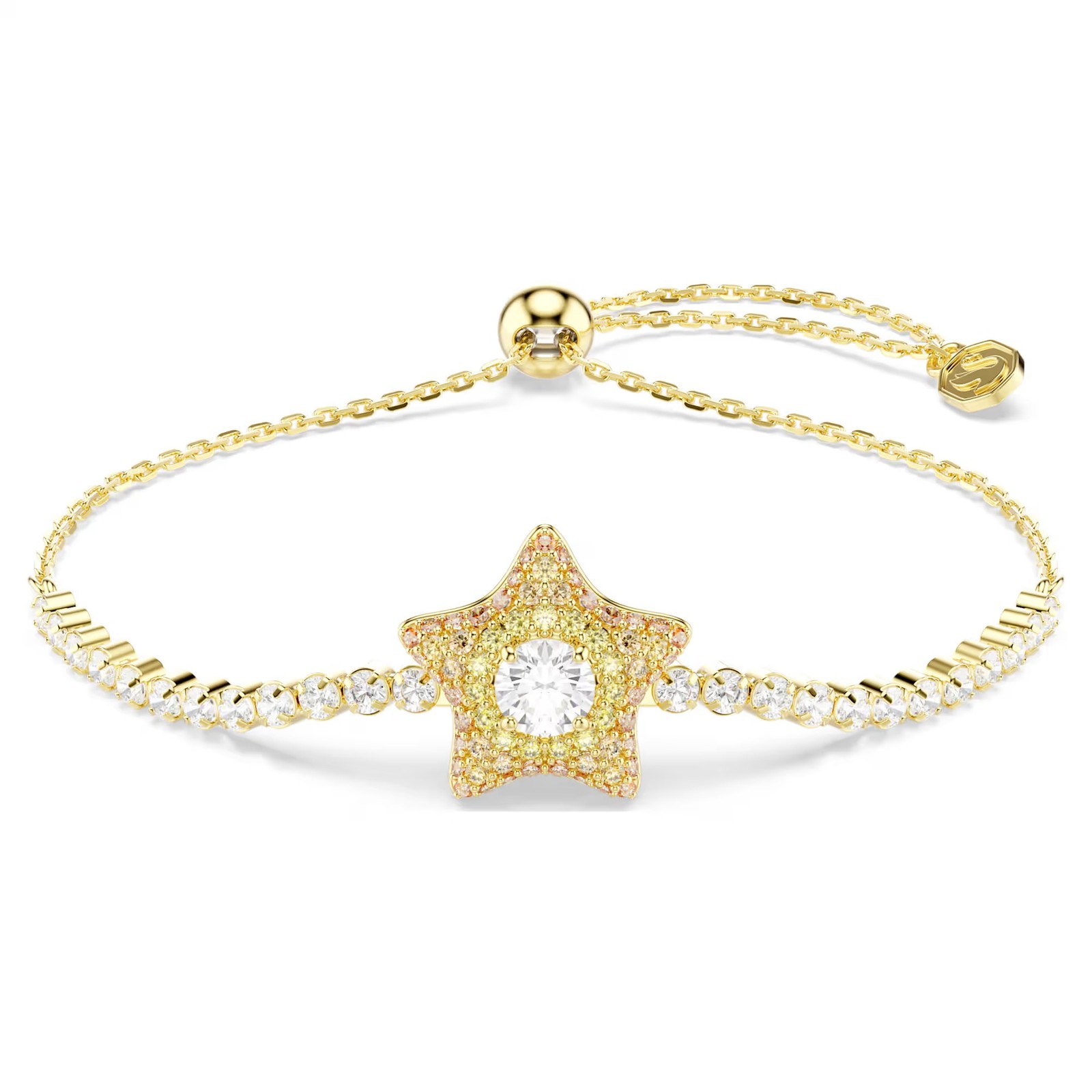 Swarovski Sublima Bracelet, Round Cut, Star Multicolored 18K Gold Plated 5760559