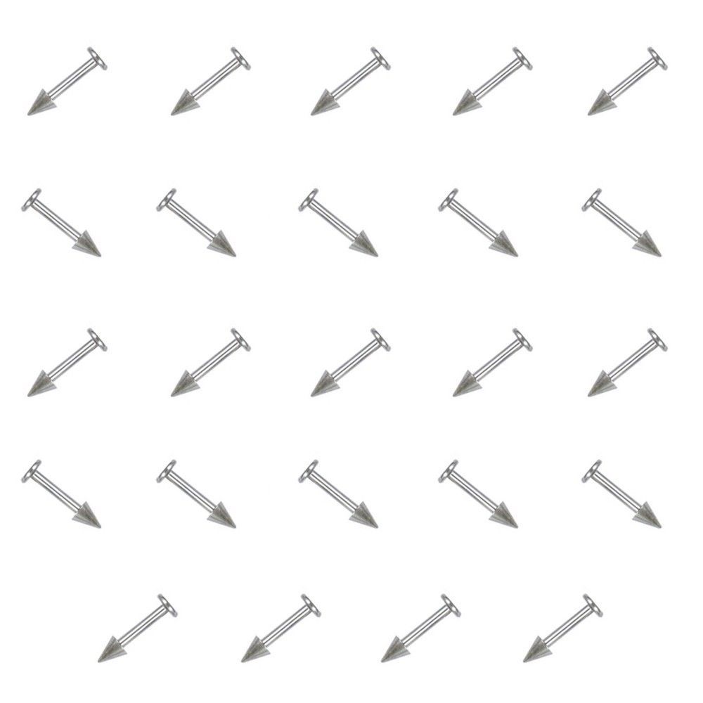 Labret Monroe Piercing Barbells with Spike Ends 24 Pack 316L Steel 14G and 16G