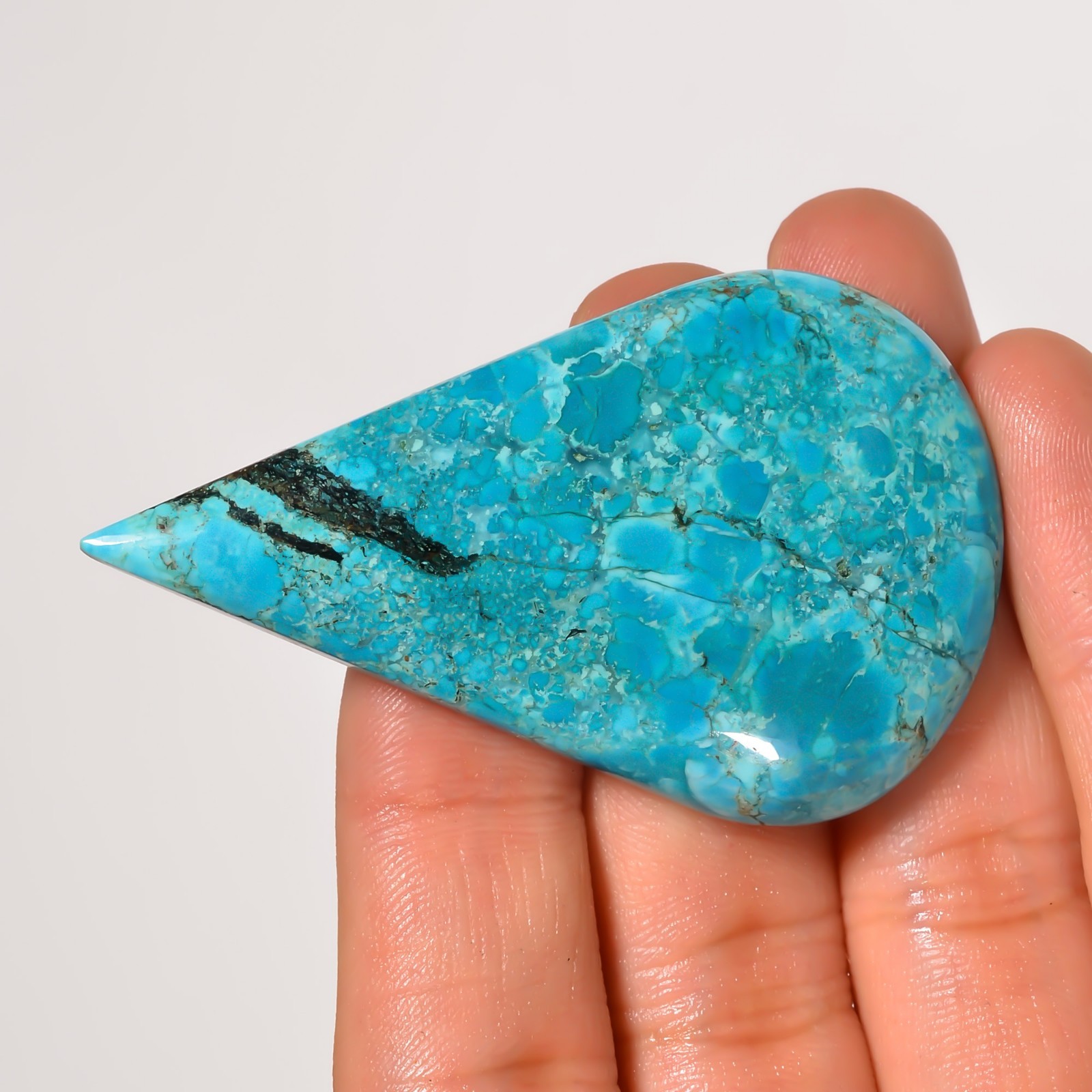 657 Cts. Natural DESIGNER TIBET TURQUOISE Pear Shape Cabochon Gemstone Lot~8Pcs~