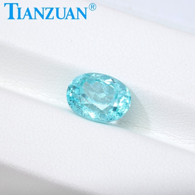 Synthetic YAG Oval Shape Neon Blue Color with inclusions loose Gemstones