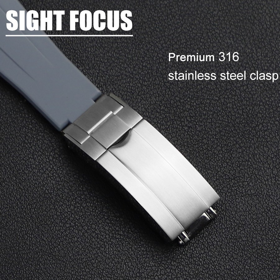 20mm 21mm 22mm Rubber Watch Band for Rolex Sub Daytona Yacht Master DAY-DATE 36M