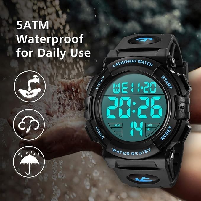Mens Digital Watch Sports Military Watches Waterproof Outdoor Chronograph Wrist