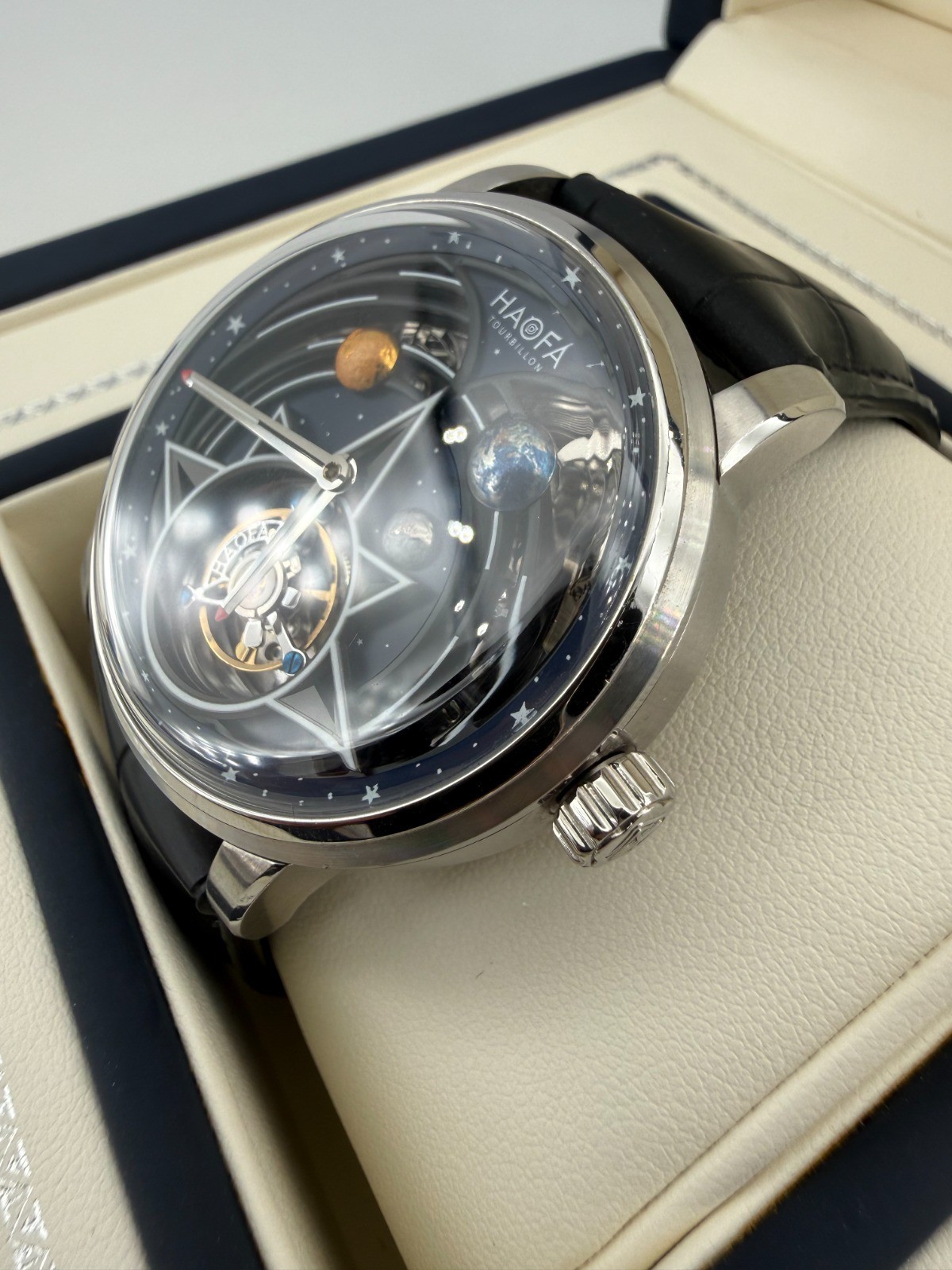 HAOFA Tourbillon 3D Galaxy Double Barrel Crystal Bezel Automatic Tou Ref. 2268