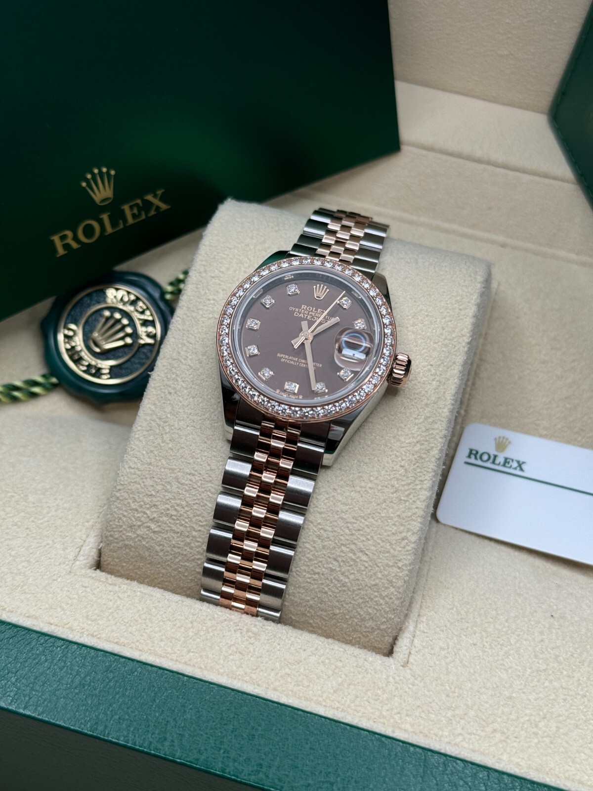 Rolex Lady-Datejust NEW 2024 Chocolate Diamond Dial 279381RBR Jubilee Bracelet