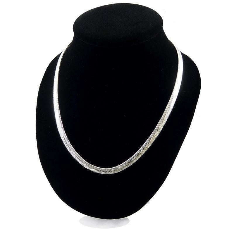 925 sterling Silver Fine Flat snake bone blade chain Necklace for Men Women USA