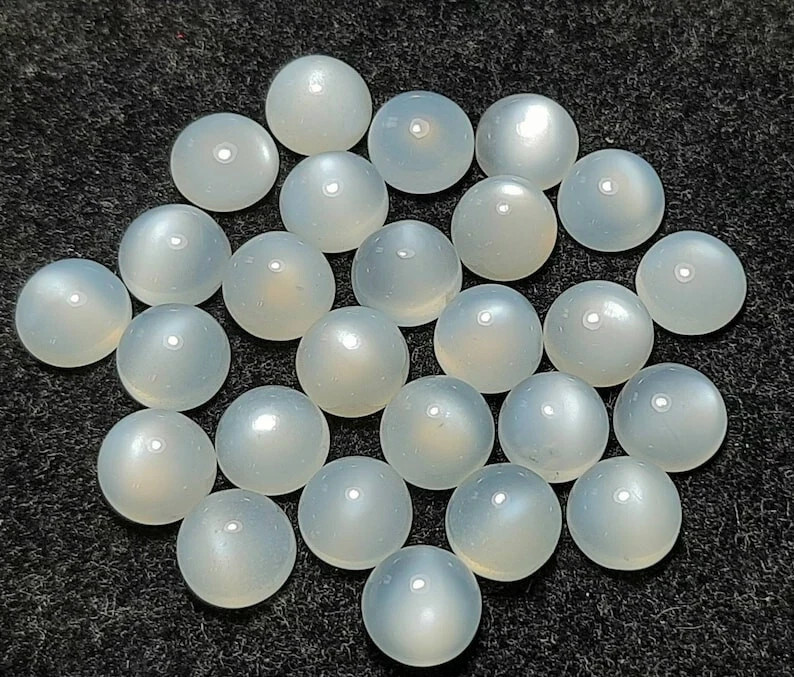 5-10 mm AAA+ Natural White Moonstone Cabochon Round Gemstone For Jewelry Making