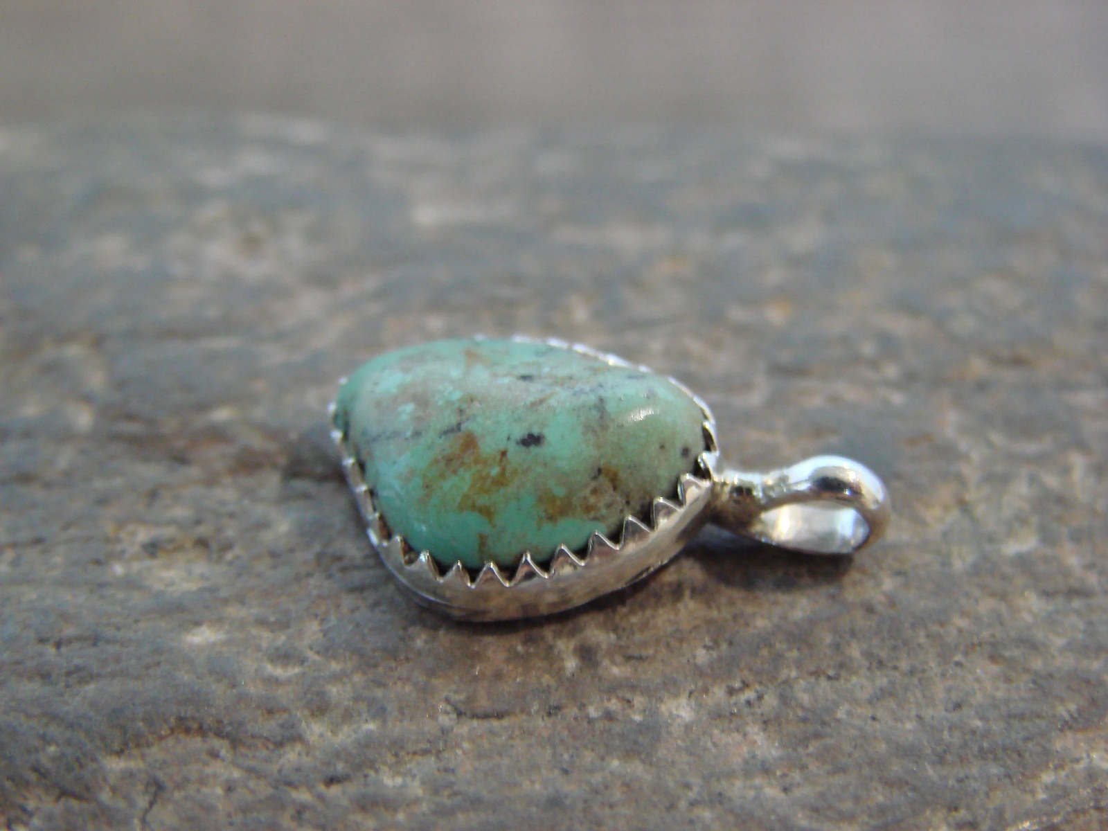 Native American Sterling Silver & Turquoise Pendant – Yazzie