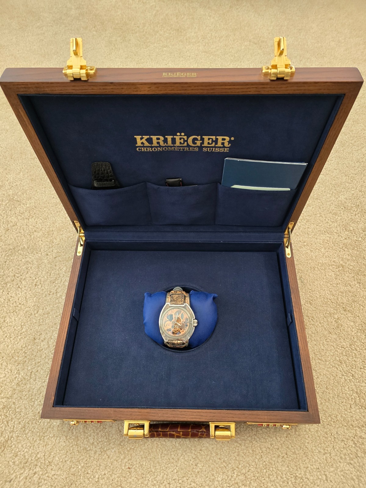 KRIEGER MYSTERIUM 48MM TRANSPARENT CASE SKELETON RARE MINT SET, 136/1000 LIMITED